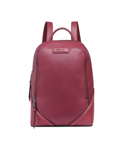 Calvin Klein Iver Mixed Material Zip-around Backpack In Cabernet