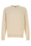 Calvin Klein Ivory Cashmere Blend Sweater In White