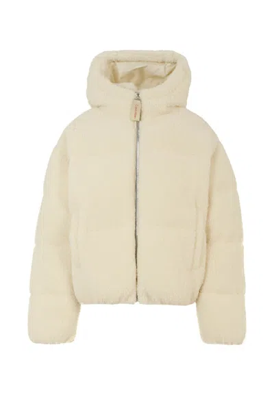 Calvin Klein Kids' Ivory Down Jacket For Girl In White