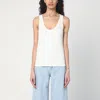 Calvin Klein Ivory Ribbed Tank Top In White