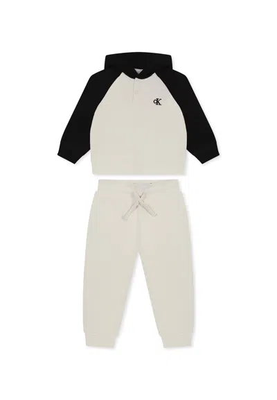 Calvin Klein Ivory Suit For Baby Boy With Logo