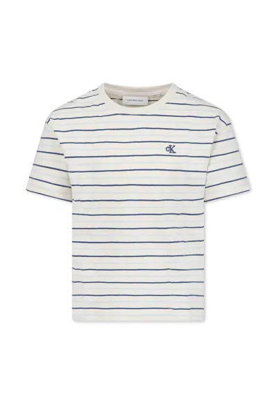 Calvin Klein Ivory T-shirt For Kids With Logo