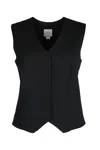 Calvin Klein Flannel Blazer Tailored Fit Sleeveless V-neckline In Palegreyheather