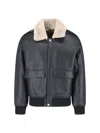 Calvin Klein Relaxed Fit Jacket Shearling Collar In Animal Print