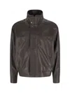 Calvin Klein Modern High Collar Long Sleeve Jacket In Brown