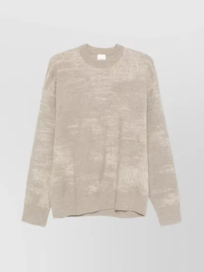 Calvin Klein Jacquard Crew Neck Sweater With Soft Texture In Grey