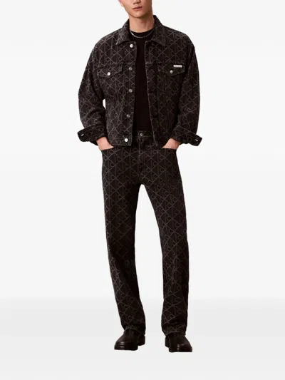 Calvin Klein Jacquard Denim Jacket In Multi