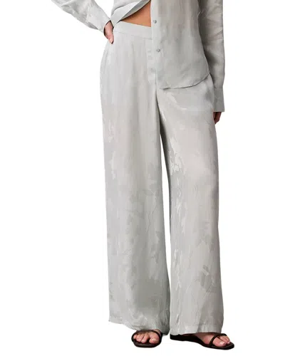 Calvin Klein Jacquard Elastic Back Pant In Gray