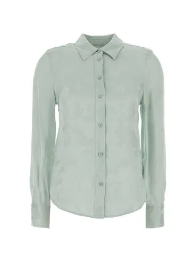 Calvin Klein Jacquard Floral-pattern Shirt In Green