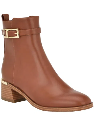 Calvin Klein Jallis 2 Womens Faux Leather Harness Ankle Boots In Multi