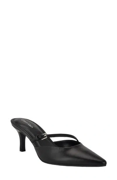 Calvin Klein Jansy Pointed Toe Mule In Black