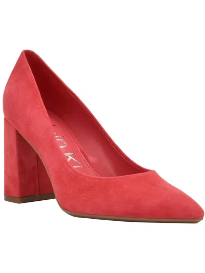 Calvin Klein Jasmine Womens Leather Pointed Toe Pumps In Pink