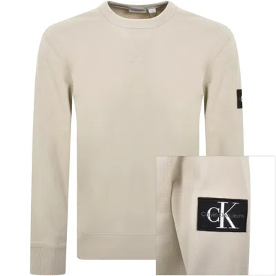 Calvin Klein Jeans Badge Sweatshirt Beige