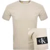 Calvin Klein Jeans Badge T Shirt Beige