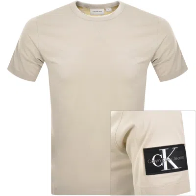 Calvin Klein Jeans Badge T Shirt Beige