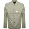 Shop Calvin Klein Jeans Cargo Overshirt Jacket Green