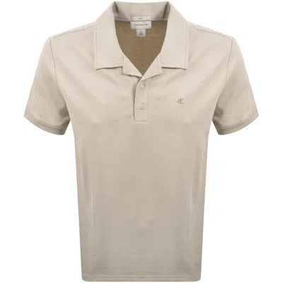 Calvin Klein Jeans Easy Micro Waffle Polo Beige In Multi