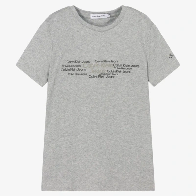 Calvin Klein Jeans Est.1978 Kids' Boys Grey Cotton T-shirt