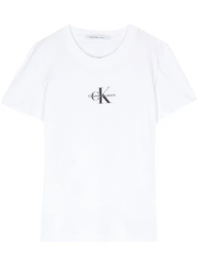 Calvin Klein Jeans Est.1978 Logo-embroidered T-shirt In White