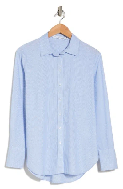 Calvin Klein Jeans Est.1978 Classic Cotton Poplin Dress Shirt In Blue Combo