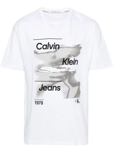 Calvin Klein Jeans Est.1978 Logo-print Cotton T-shirt In White