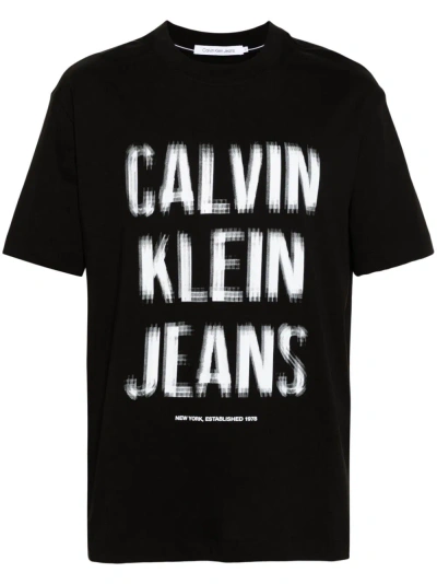 Calvin Klein Jeans Est.1978 T-shirt Con Stampa In Black