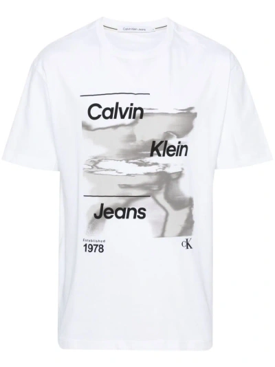 Calvin Klein Jeans Est.1978 T-shirt Con Stampa In White