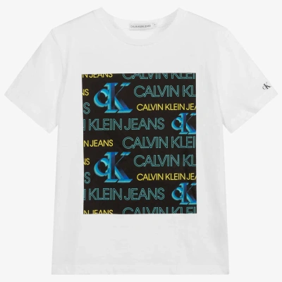 Calvin Klein Jeans Est.1978 Teen Boys White Logo T-shirt