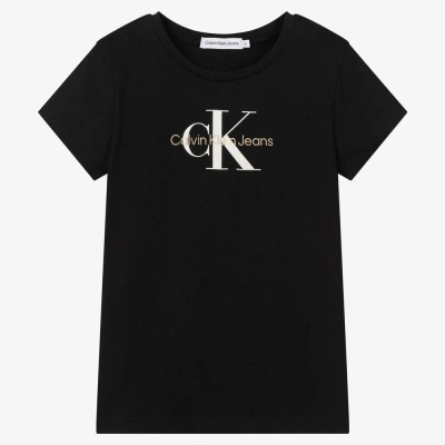 Calvin Klein Jeans Est.1978 Teen Girls Black Logo T-shirt