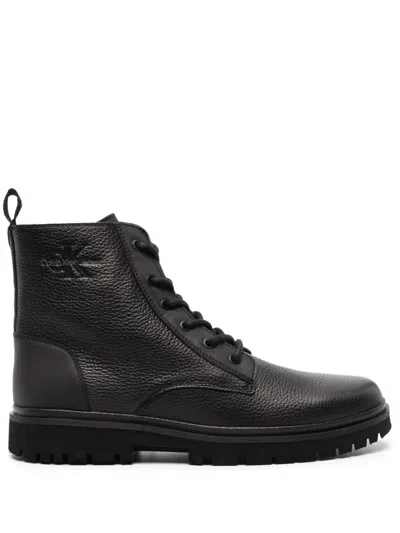 Calvin Klein Jeans Est.1978 40mm Leather Boots In Black