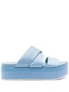 Calvin Klein Jeans Est.1978 55m Logo-jacquard Flatform Sandals In Blue