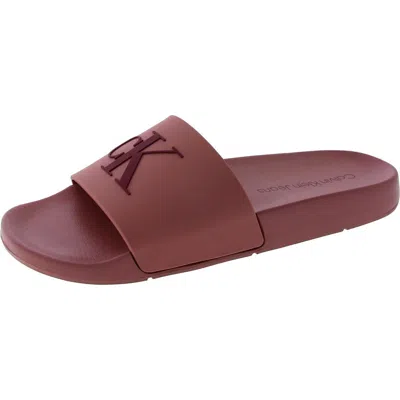 Calvin Klein Jeans Est.1978 Arin 2 Womens Slip On Open Toe Pool Slides In Pink