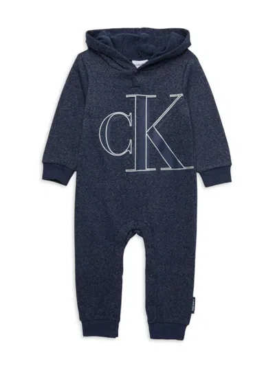 Calvin Klein Jeans Est.1978 Baby Boy's Hoodie Coverall In Blue