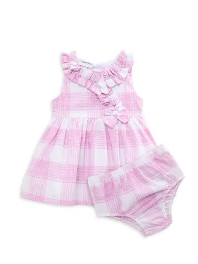 Calvin Klein Jeans Est.1978 Baby Girl's 2-piece Gingham Dress & Bloomers Set In Pink