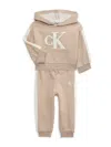 Calvin Klein Jeans Est.1978 Baby Girl's & Little Girl's 2-piece Logo Hoodie & Joggers Set In Beige