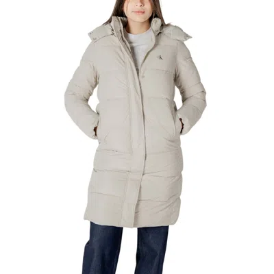 Calvin Klein Jeans Est.1978 Polyester Jackets & Women's Coat In Beige
