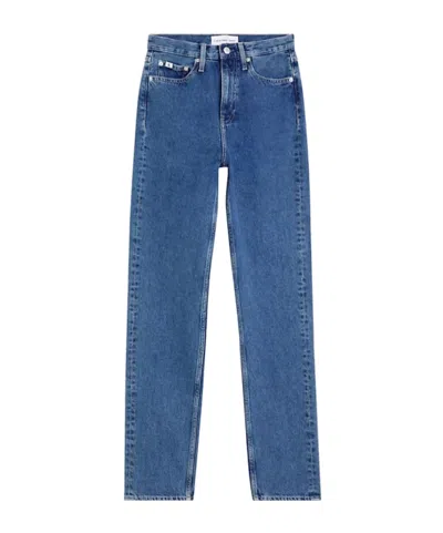 Calvin Klein Jeans Est.1978 Belt Ring Denim Trousers In Blue