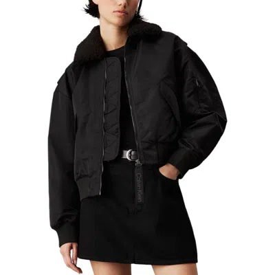 Calvin Klein Jeans Est.1978 Polyester Jackets & Women's Coat In Black