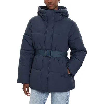 Calvin Klein Jeans Est.1978 Nylon Jackets & Women's Coat In Blue