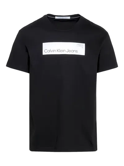 Calvin Klein Jeans Est.1978 Box Logo Hyper Real T-shirt In Black