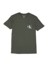 Calvin Klein Jeans Est.1978 Boy's Logo Pocket T-shirt In Forest Green