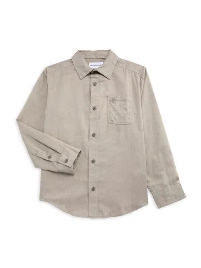 Calvin Klein Jeans Est.1978 Babies' Boy's Textured Shirt In Mulch