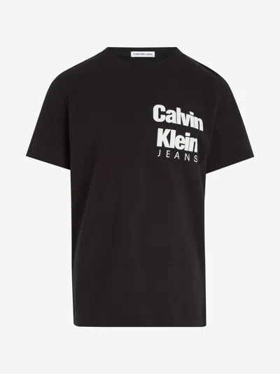 Calvin Klein Jeans Est.1978 Kids' Boys Mini Blown-up Logo T-shirt In Black
