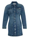 Calvin Klein Jeans Est.1978 Buttoned Pocket Mini Dress In Blue