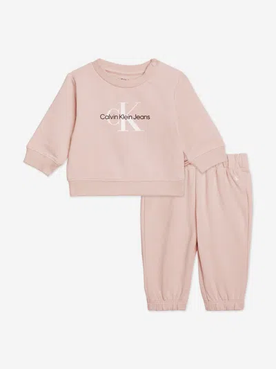 Calvin Klein Jeans Est.1978 Calvin Klein Baby Girls Monogram Tracksuit In Pink