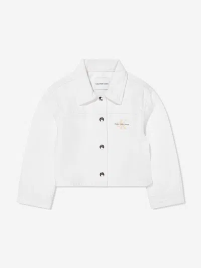 Calvin Klein Jeans Est.1978 Kids' Calvin Klein Girls Button Denim Jacket In Ivory