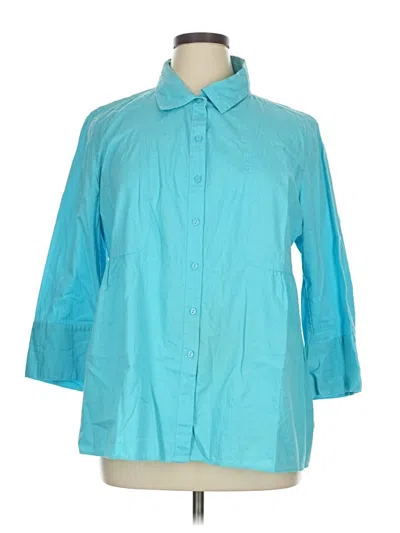 Pre-owned Calvin Klein Jeans Est.1978 Calvin Klein Jeans 3/4 Sleeve Button Down Shirt In Blue