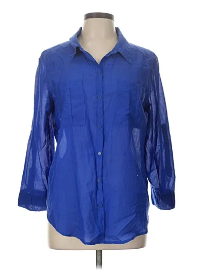 Pre-owned Calvin Klein Jeans Est.1978 Calvin Klein Jeans 3/4 Sleeve Button Down Shirt In Blue