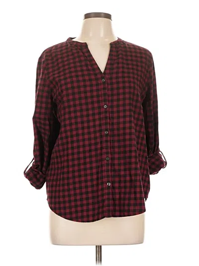 Pre-owned Calvin Klein Jeans Est.1978 Calvin Klein Jeans 3/4 Sleeve Button Down Shirt In Burgundy