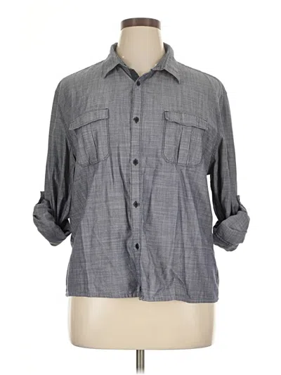 Pre-owned Calvin Klein Jeans Est.1978 Calvin Klein Jeans 3/4 Sleeve Button Down Shirt In Gray